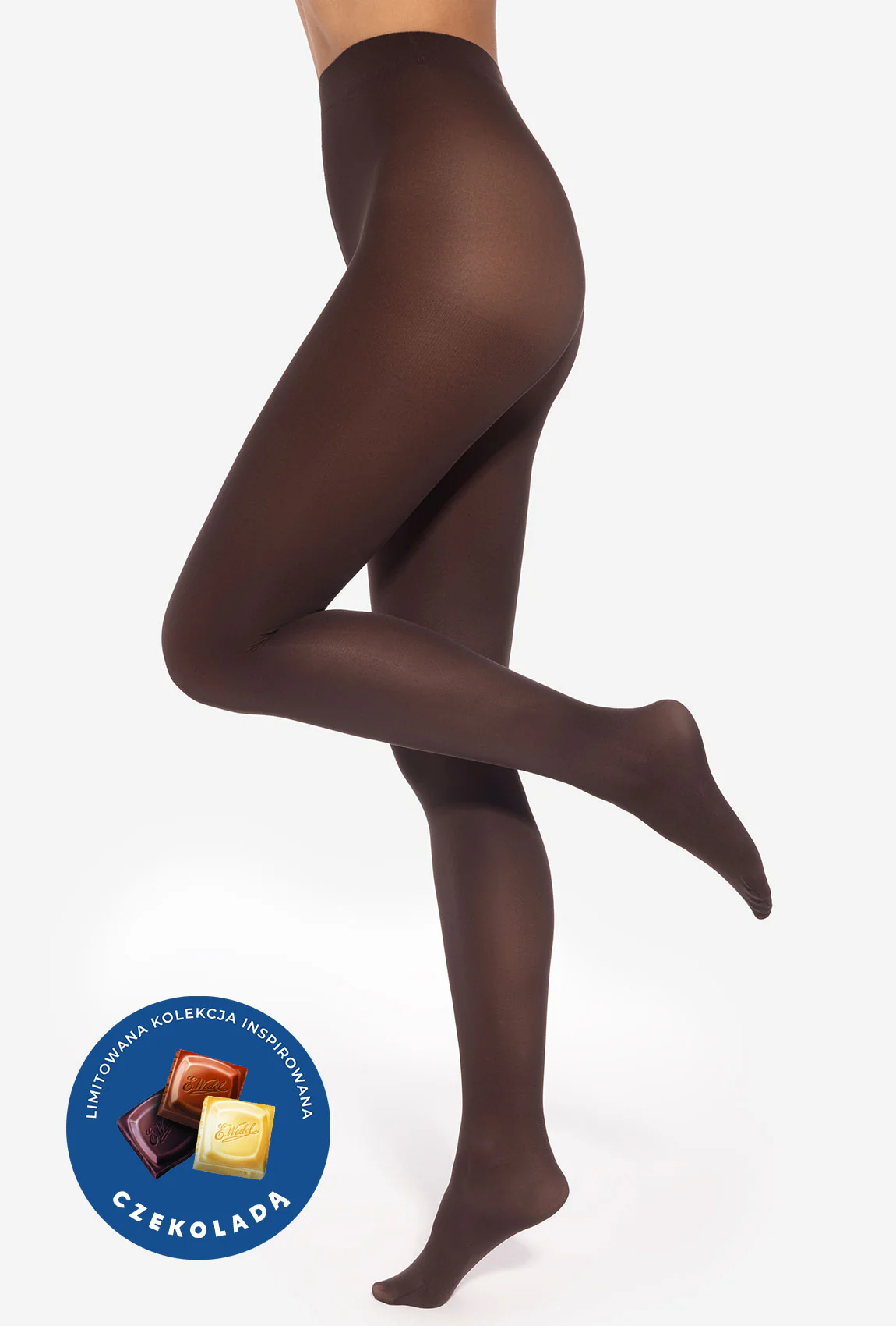 Hladké dámske pančuchy - tmavá čokoláda - dark choco