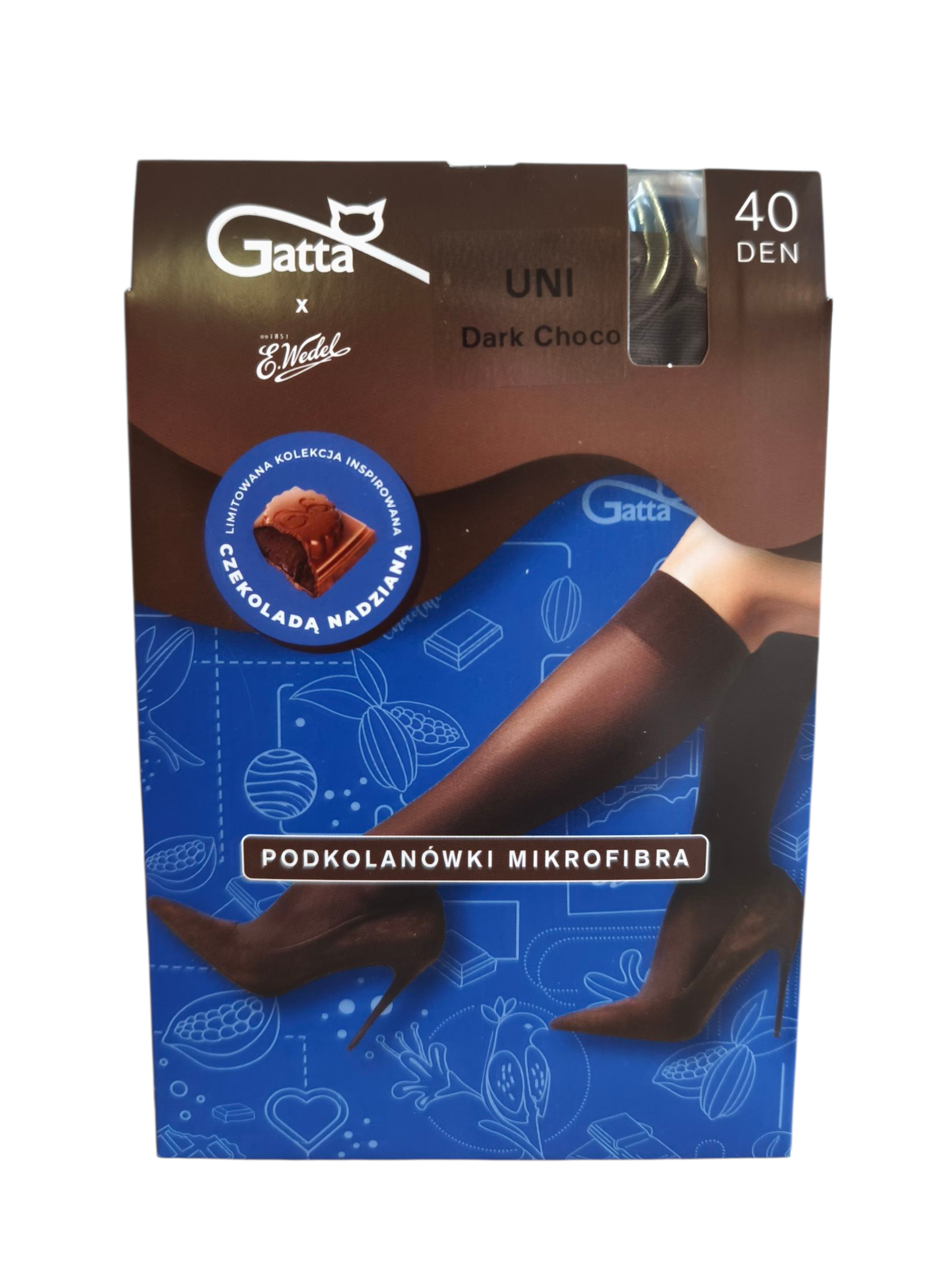 Podkolienky 40 DEN - tmavá čokoláda - dark choco