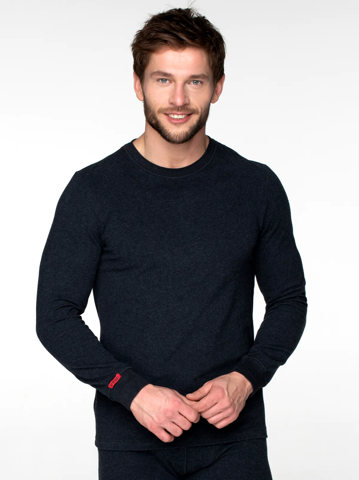 Pánsky hrejivý termo nátelník - tričko s dlhým rukávom HOT TOUCH čierne