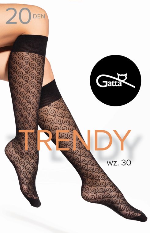 Vzorované silonkové podkolienky TRENDY 30