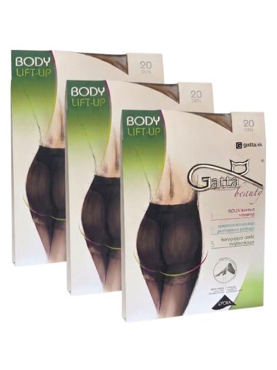 3-PACK Push-up pančuchy LIFT UP - telová opal
