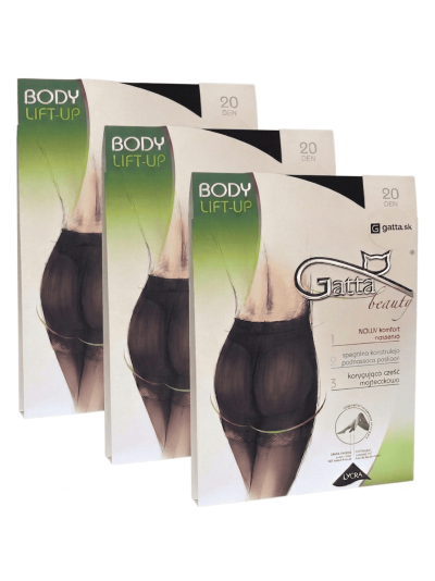 3-PACK Push-up pančuchy LIFT UP - čierne