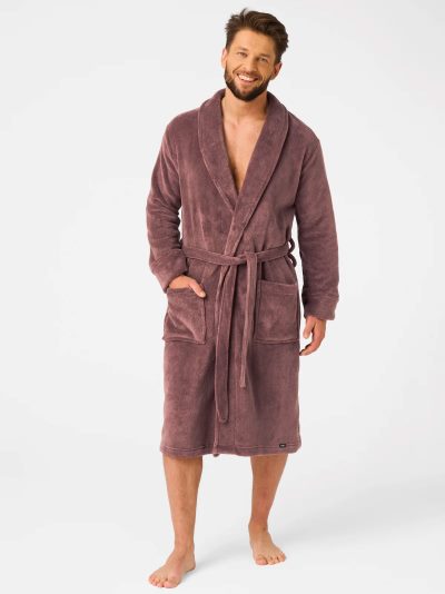 Pánsky elegantný župan hnedý