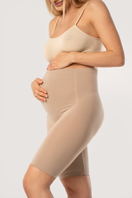 Tehotenské krátke legíny béžové BELLA MAMA 