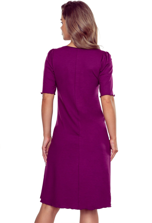 Nočná košeľa s krajkou - fialová