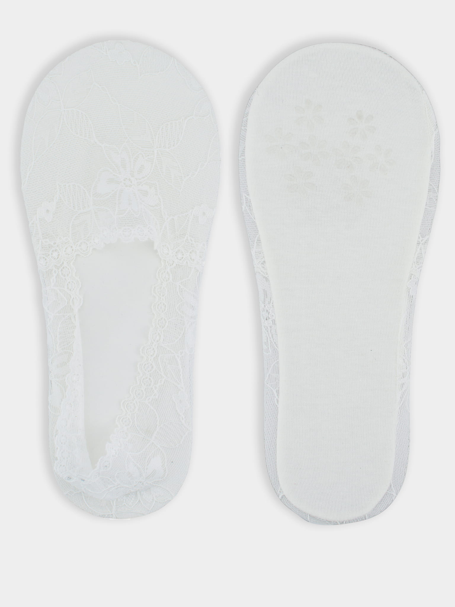 Ponožky do balerín s čipkou SN031 biele