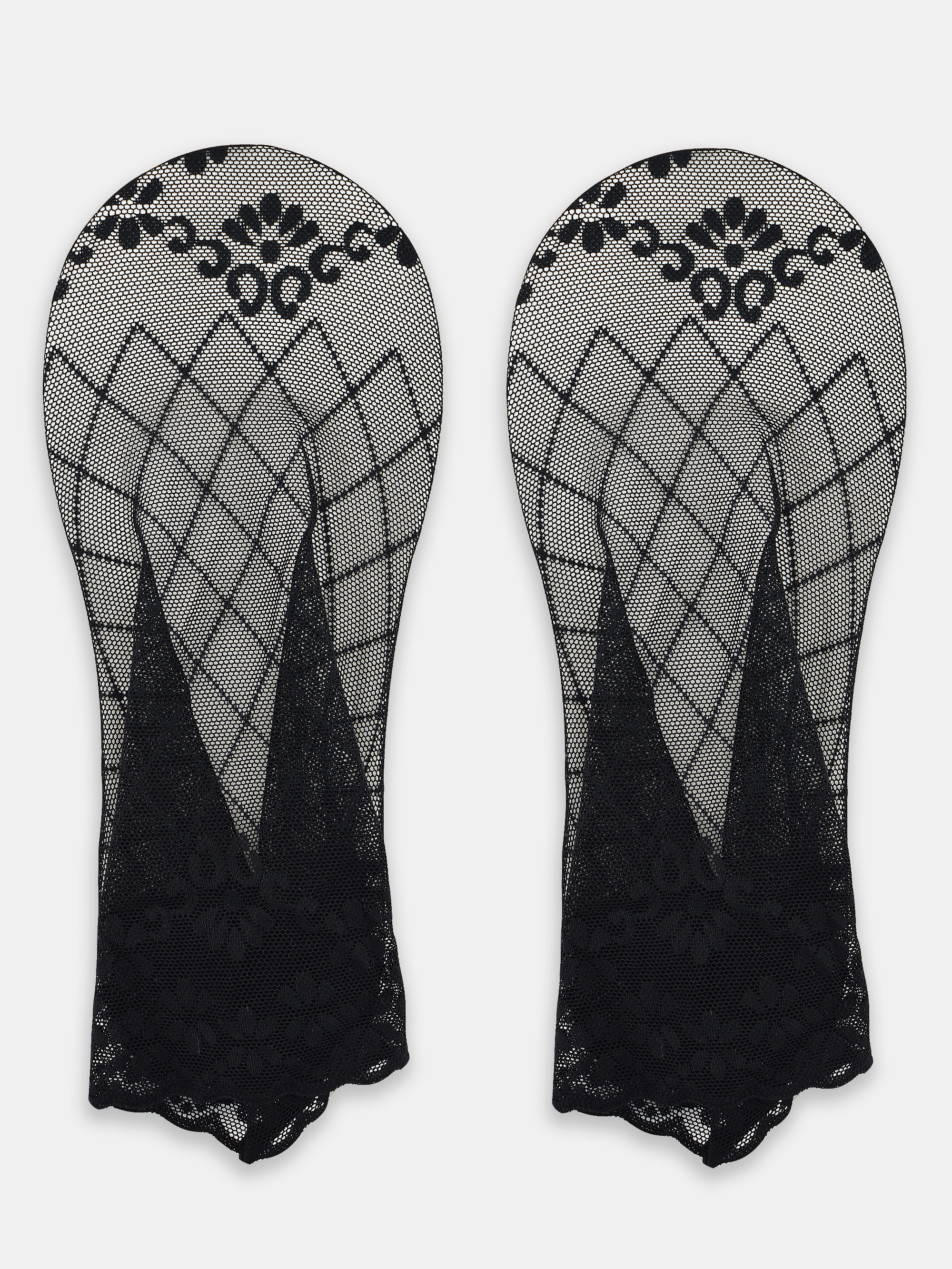 Ponožky s čipkou a vzorom SN034 čierne