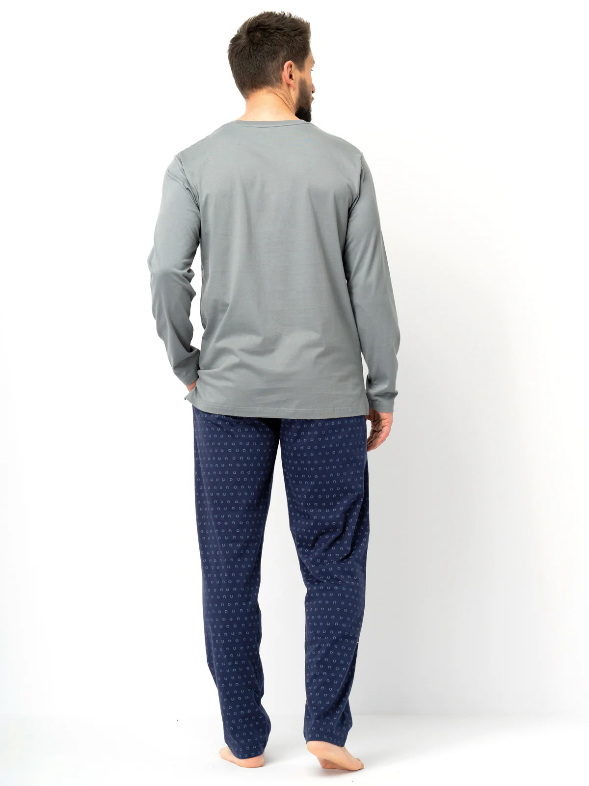 Pánske bavlnené pyžamo s dlhým rukávom MNS 612