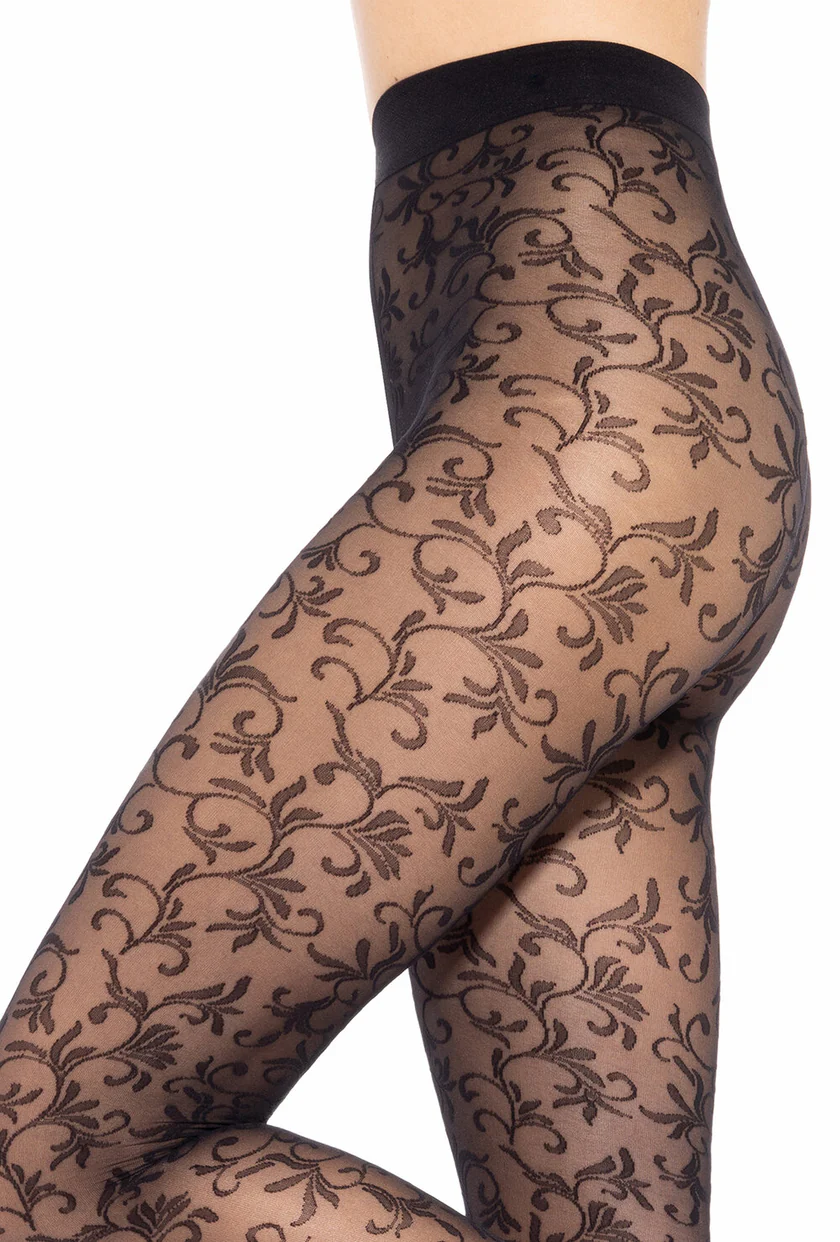 Pančuchy s kvetovaným vzorom FLORAL 03