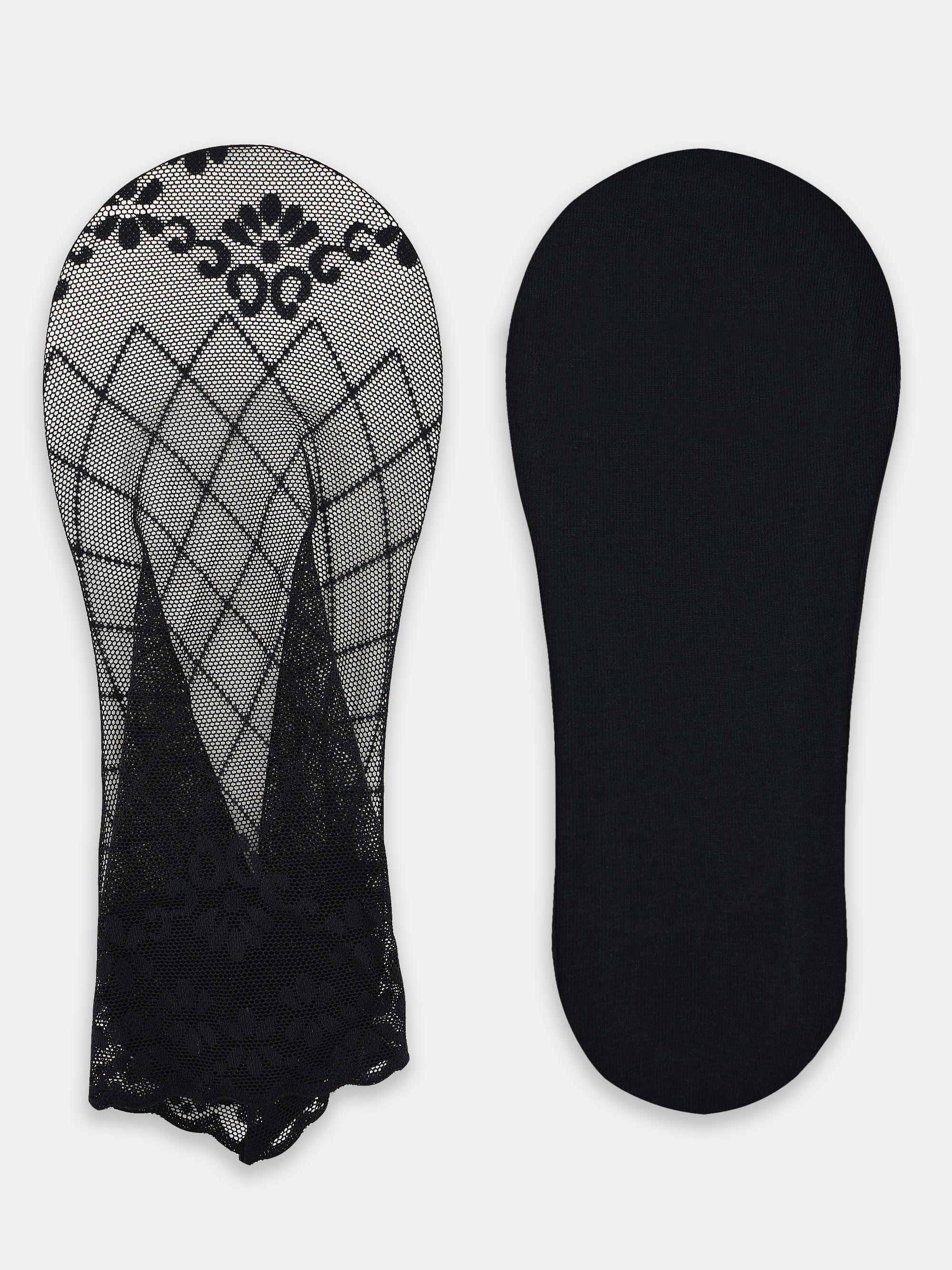 Ponožky s čipkou a vzorom SN034 čierne