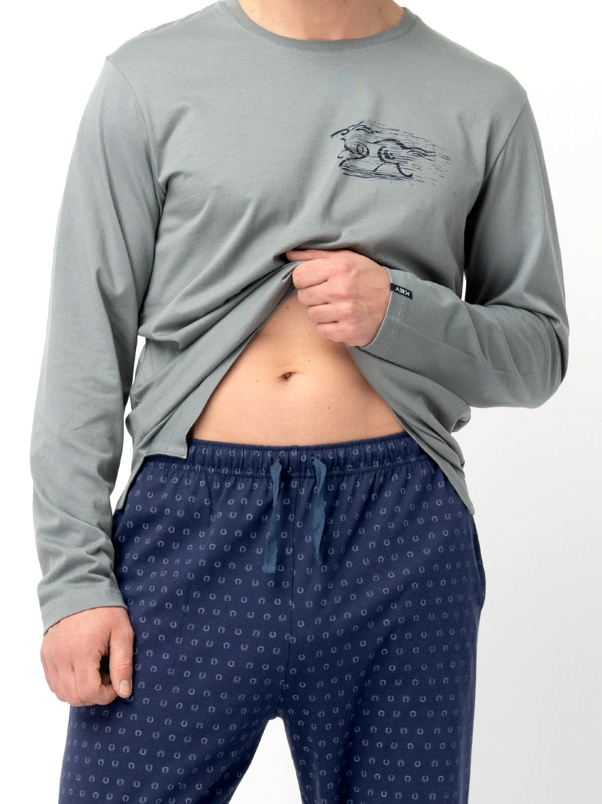 Pánske bavlnené pyžamo s dlhým rukávom MNS 612