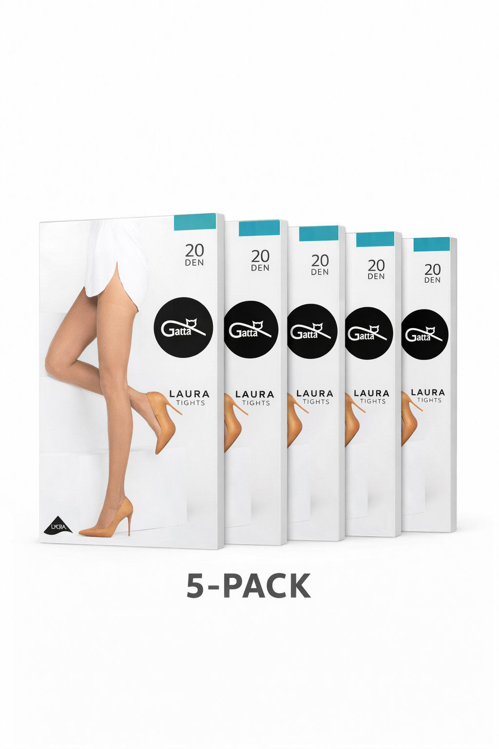 Pančuchy LAURA 20 DEN 5 PACK - čierne