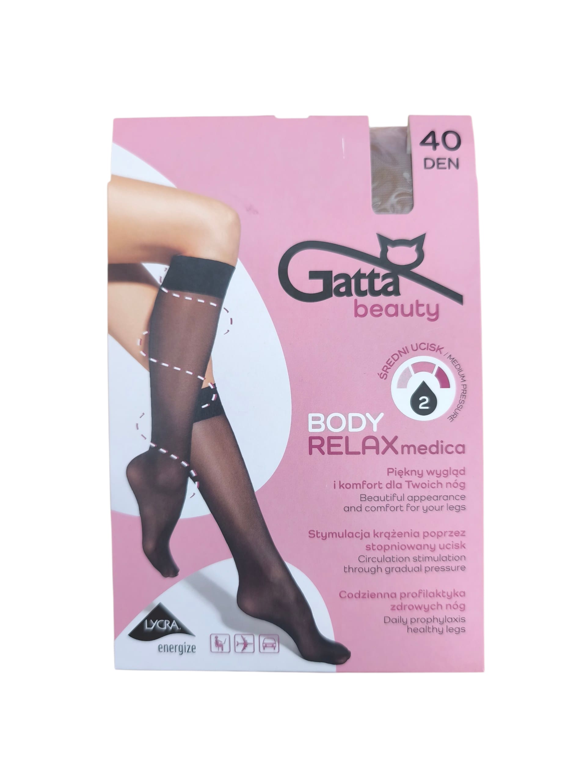 Kompresné podkolienky RELAX 40 DEN - telové