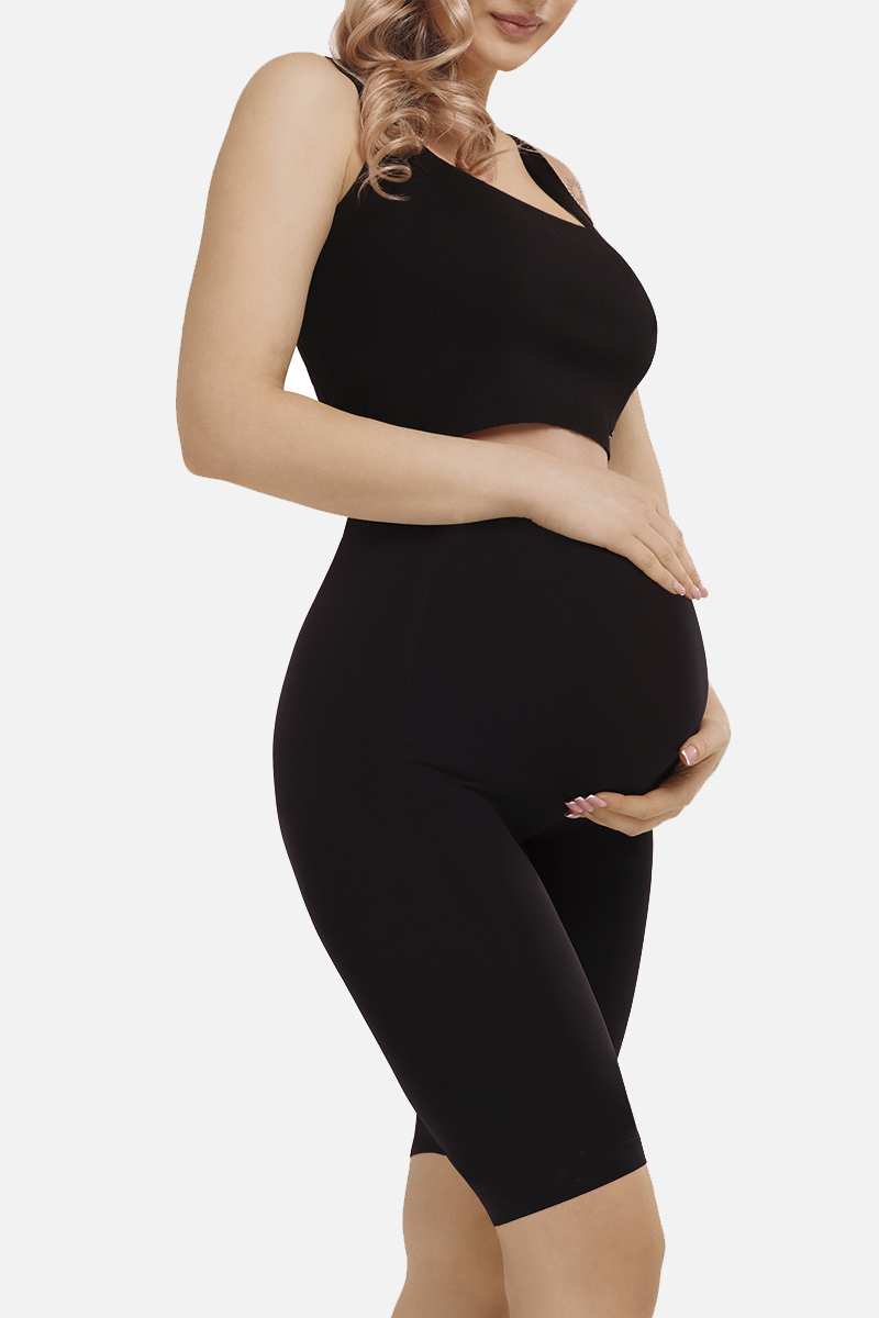 Tehotenské krátke legíny čierne BELLA MAMA