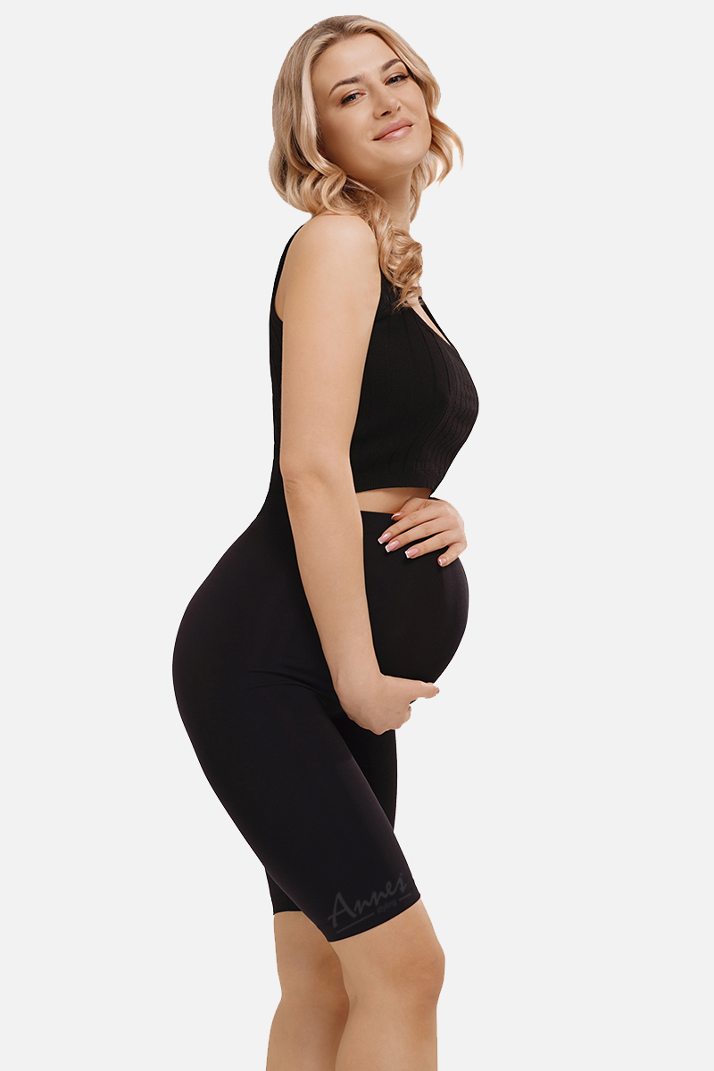 Tehotenské krátke legíny čierne BELLA MAMA