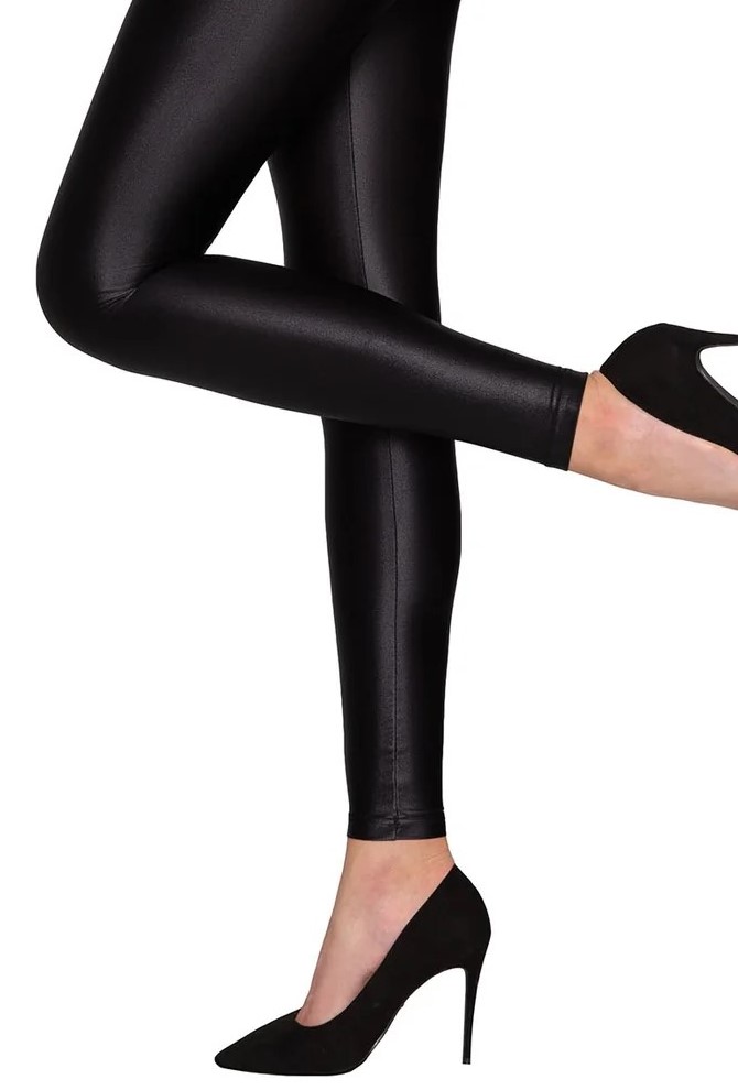 Lesklé čierne legíny BLACK BRILLANT