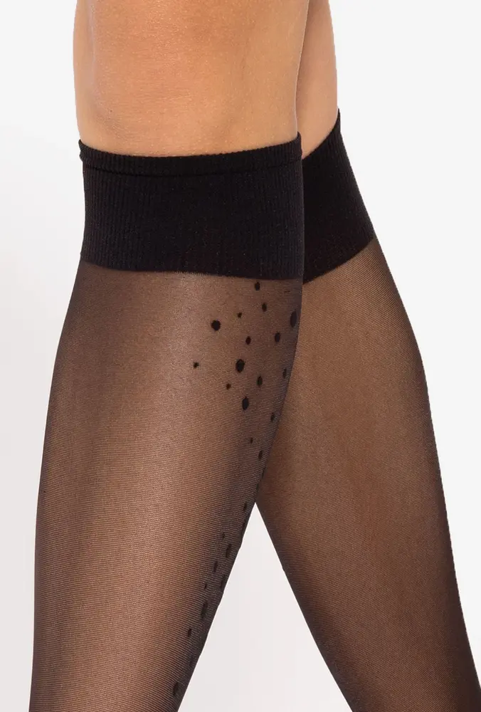 Vzorované silonkové podkolienky TRENDY 13 čierne