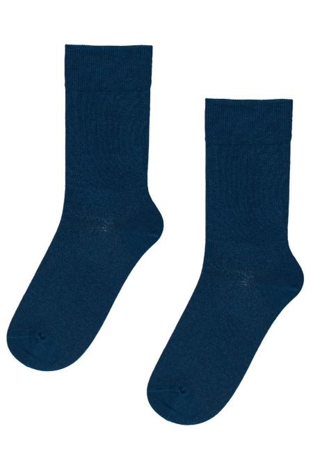 Pánske bavlnené hladké ponožky jeansové 3 BALENIE