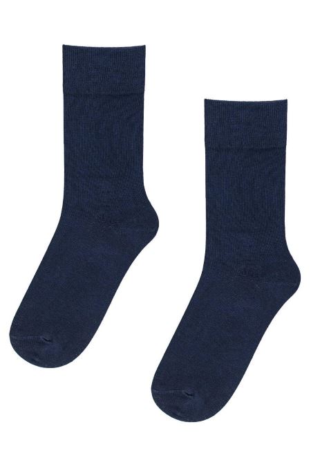 Pánske bavlnené hladké ponožky tmavomodré 3 BALENIE